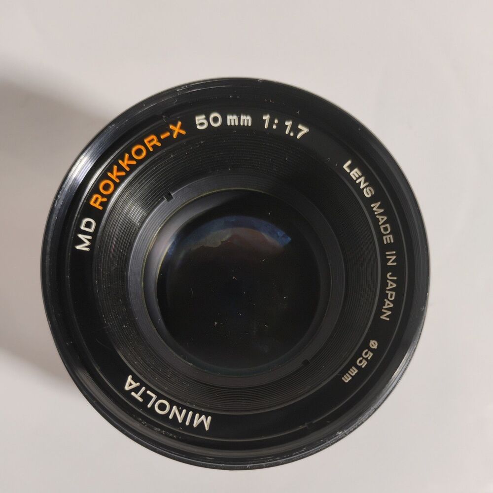 Minolta MD Rokkor-X lens 50mm 1:1.7 Japan 55mm